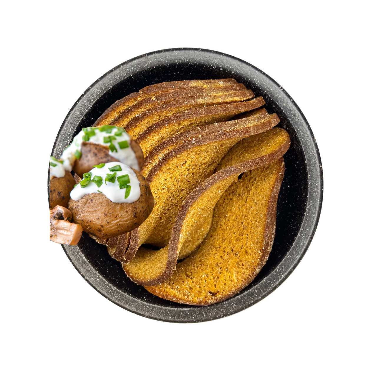 Житньо-пшеничні грінки зі смаком грибів зі сметаною