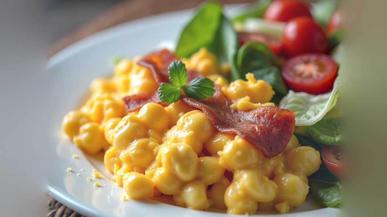 Αυγά Scrambled Με Τυρί Και Μπέικον