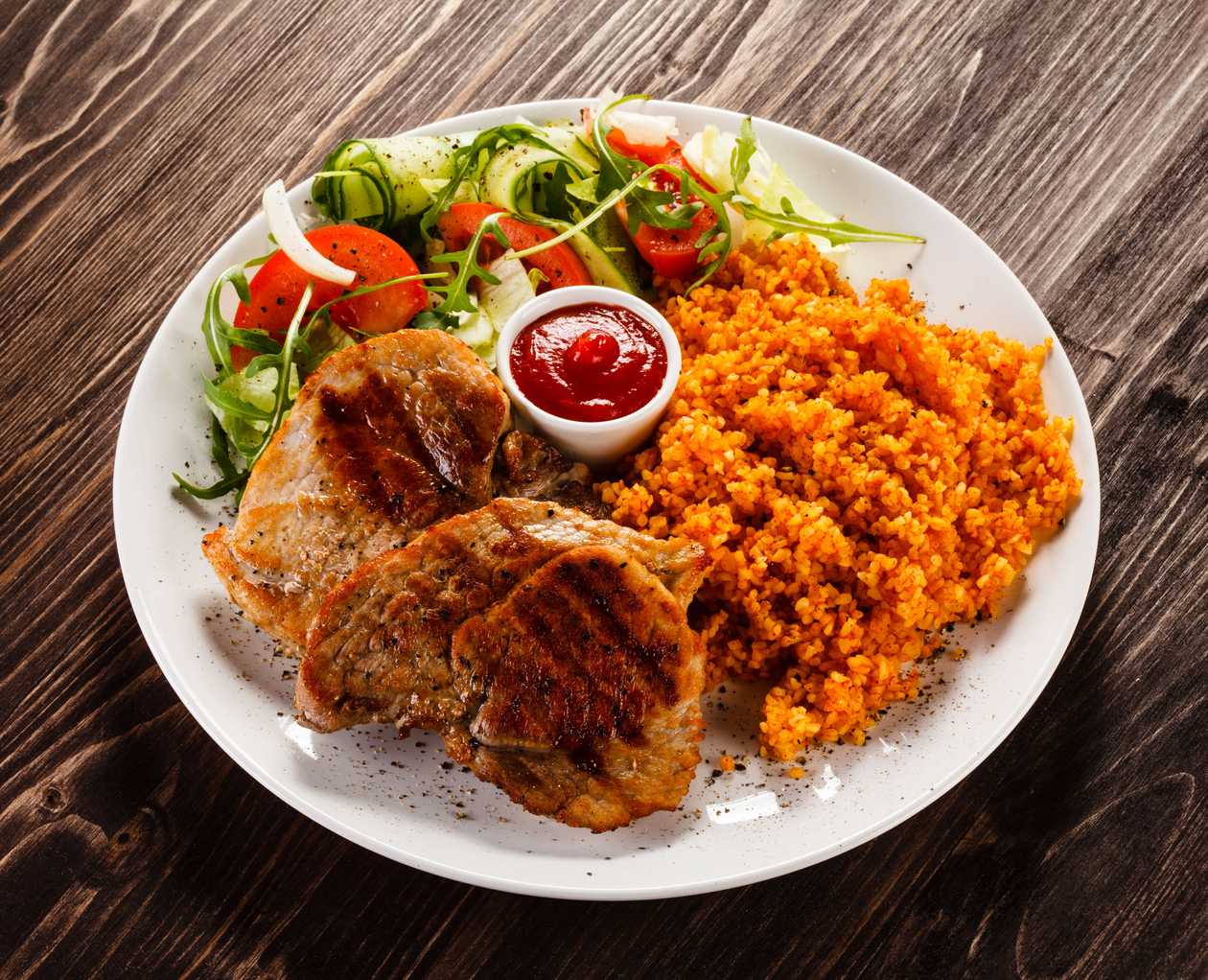 Grilled aged collar steak