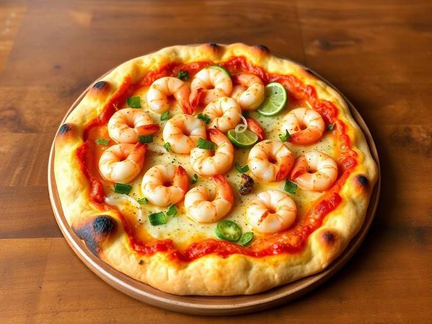 Large gamberetti pizza