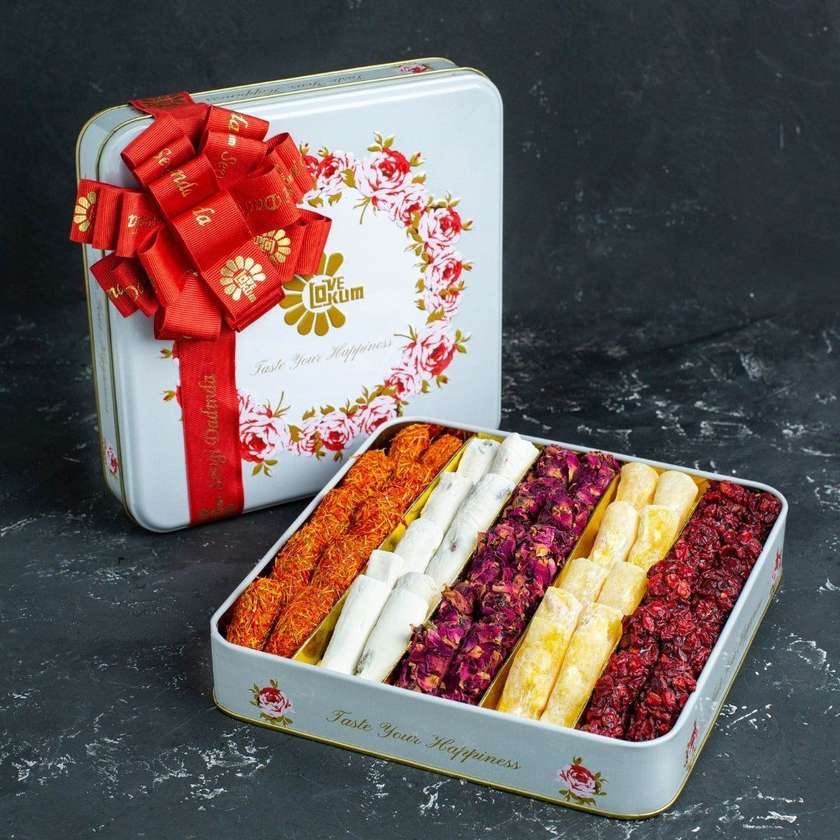 Gül Dizaynlı Hədiyyəlik Metal Qutu / Rose Design Gift Metal Box