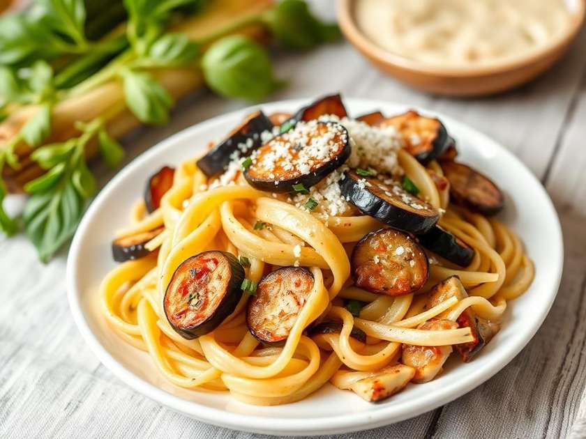 Tagliatelle aubergine
