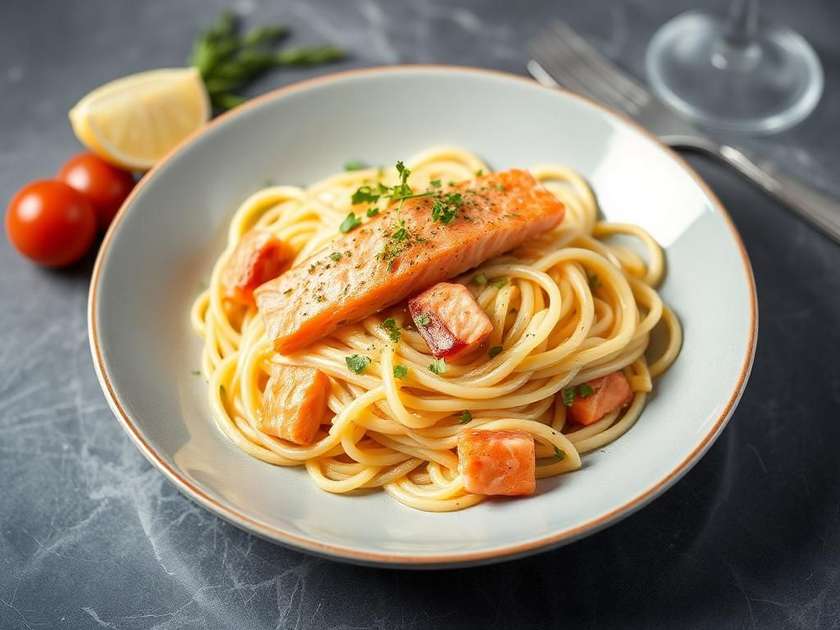 Tagliatelle cu somon