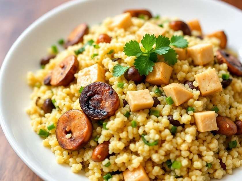Quinoa cu ciuperci si tofu