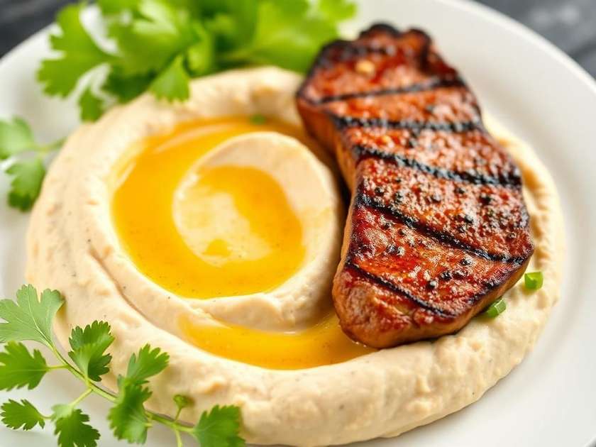 Humus cu antricot de vita