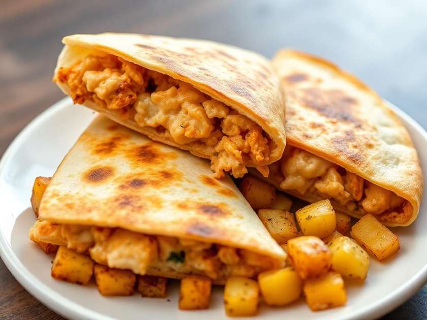 Chicken Quesadilla 4 buc cu cartofi aromatizați
