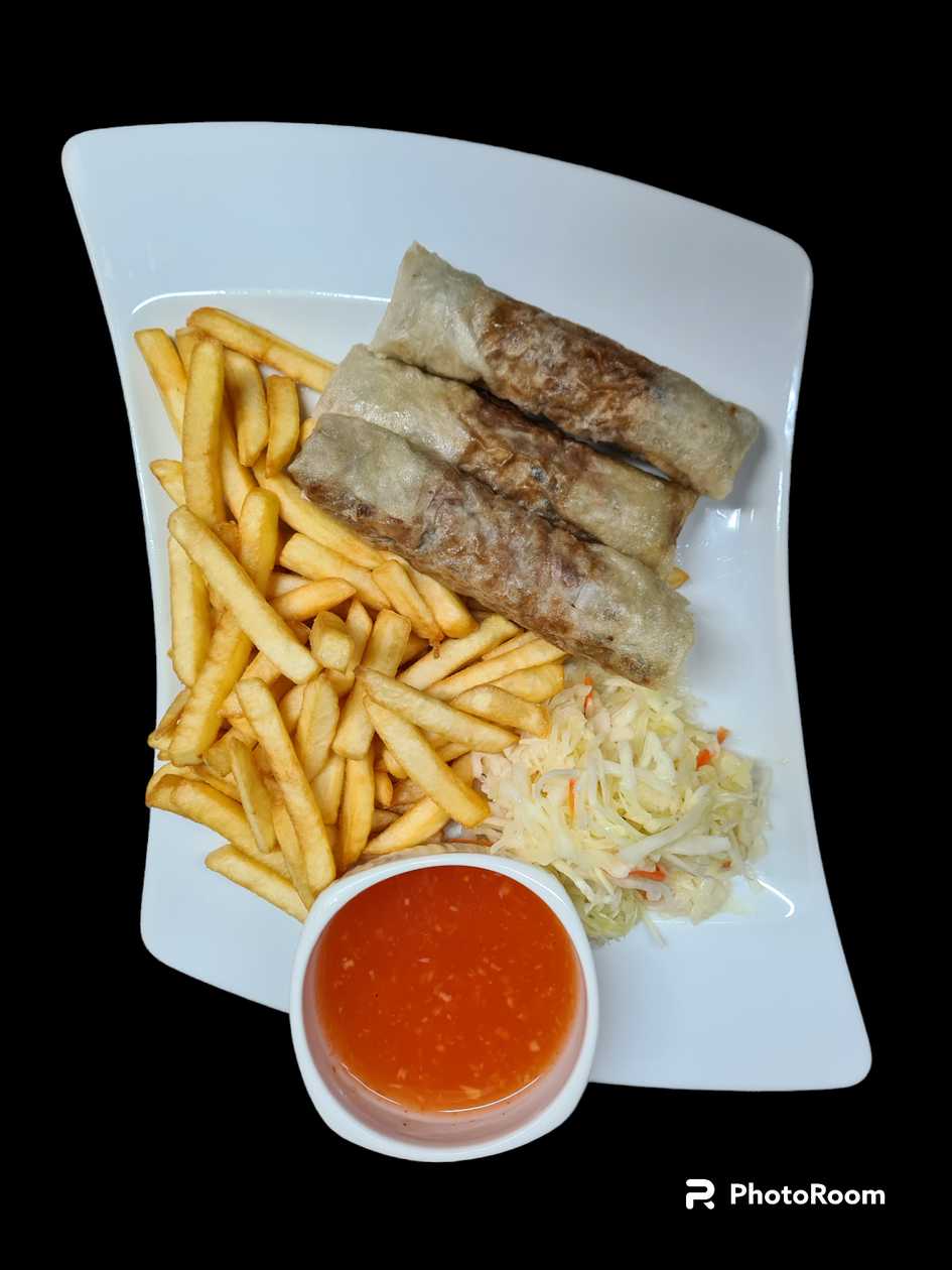 Spring Rolls with Meat 3 pcs. + French Fries