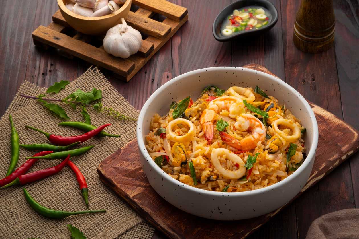 Arroz Frito com Camarao