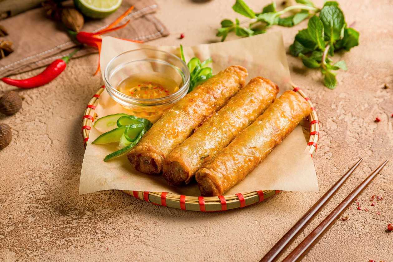 🥖🥩Meat fried spring rolls (3 pcs) 🥢