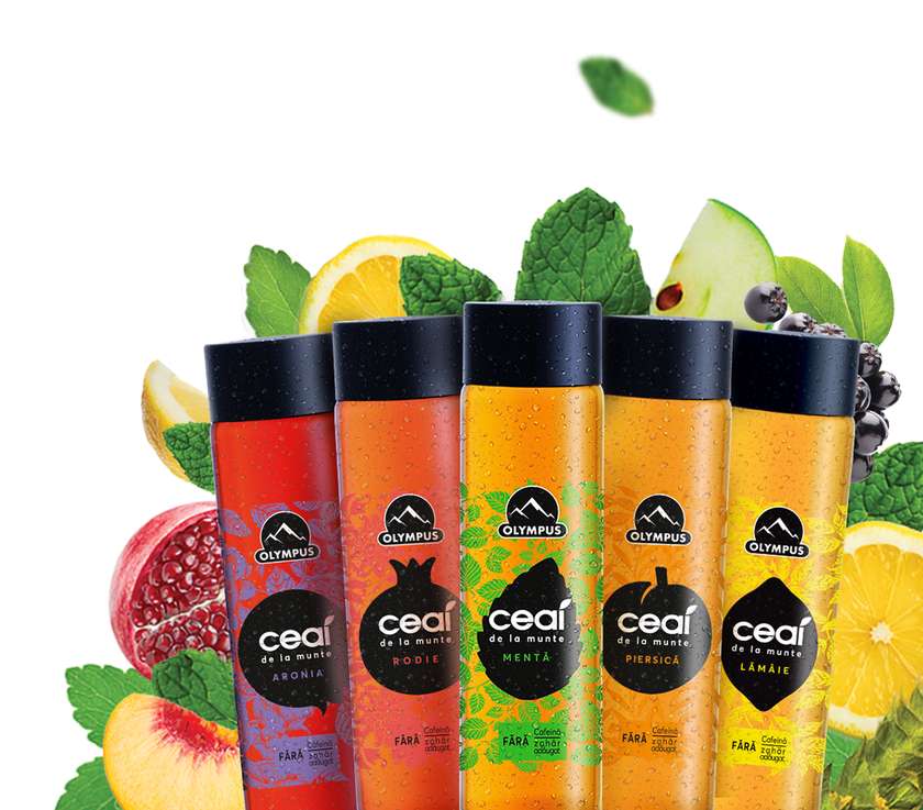 Ceai de munte cu capsuni fara zahar 0.5l