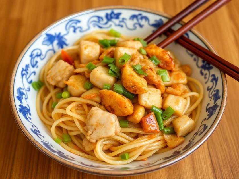 Bun xao with chicken