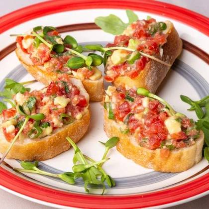 Bruschetta with Avocado and Tomatoes