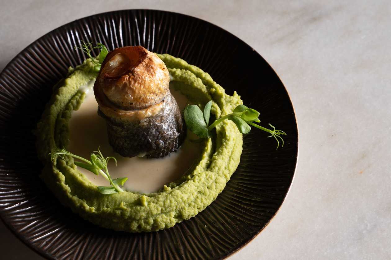 Fried sea bass