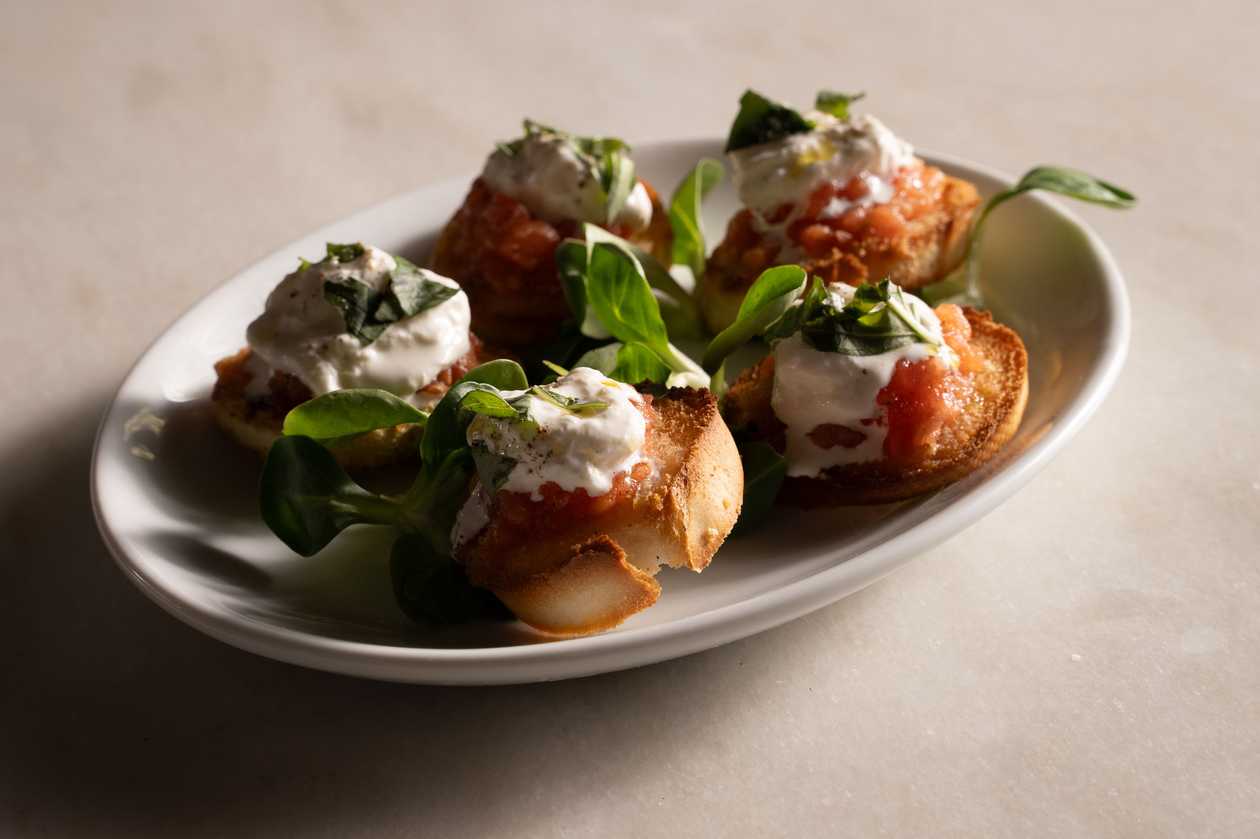 Stracciatella, fresh tomato salsa, basil