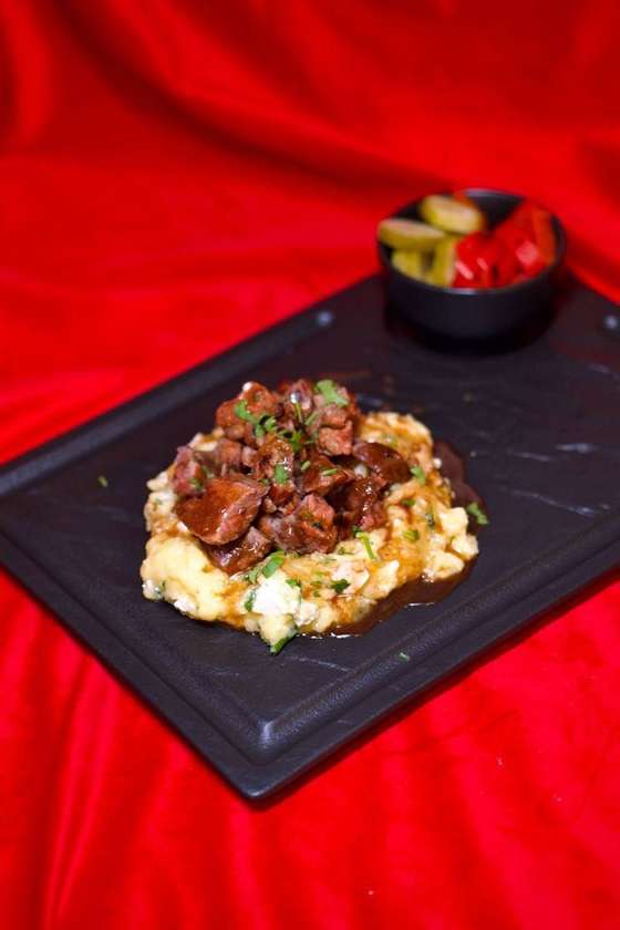 Lamb Pastrami with Polenta and Pickles
