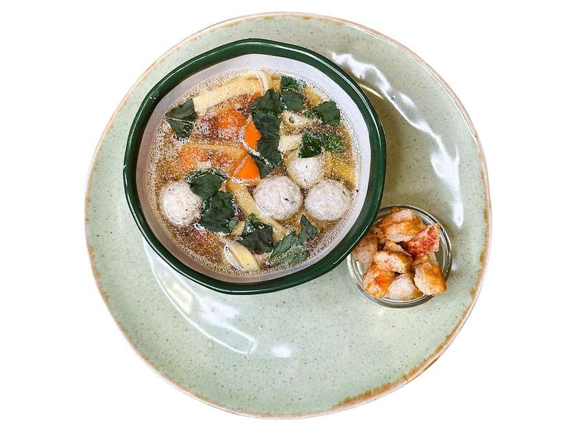 Chicken Broth with Croutons