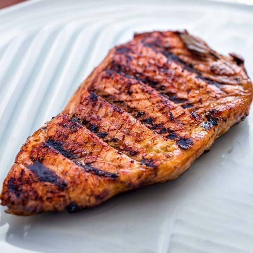 Chicken Steak on a Bed of Grilled Vegetables
