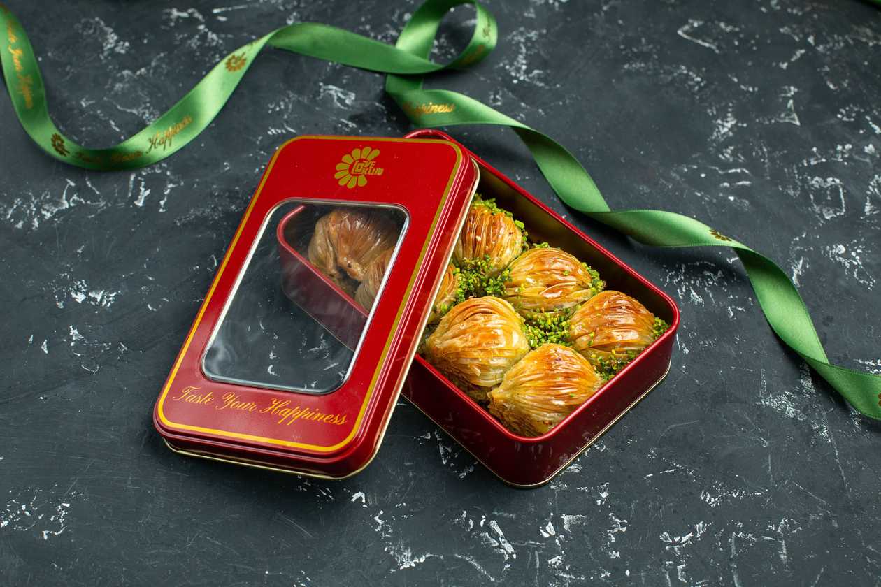 Pistachio Baklava in a Metal Box - 360g