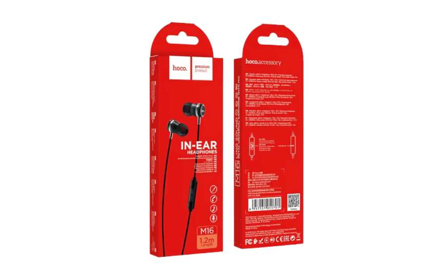 Hoco M16 Qara (Simli Telefon Qulaqlıqı)