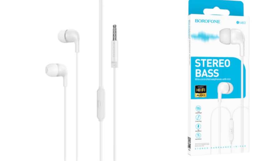 Borofone Bm83 Ağ Stereo Bass (Simli Telefon Qulaqlıqı)