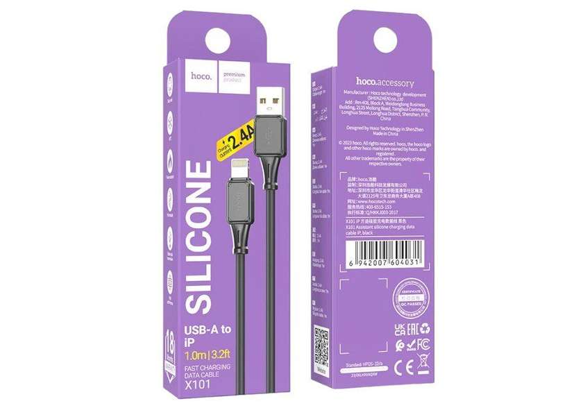 Hoco X101 Silicone Type-c- Lighting Kabel Ağ