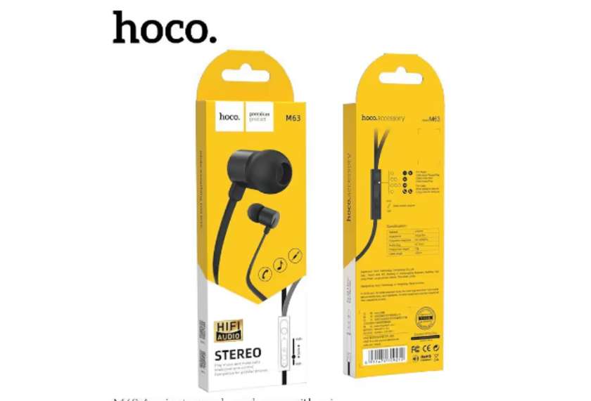 Hoco M63 Qara (Simli Telefon Qulaqlıqı)