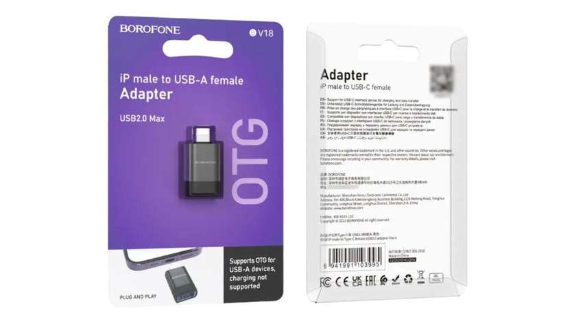 Borofone Bv18 Lighting To Usb Otg