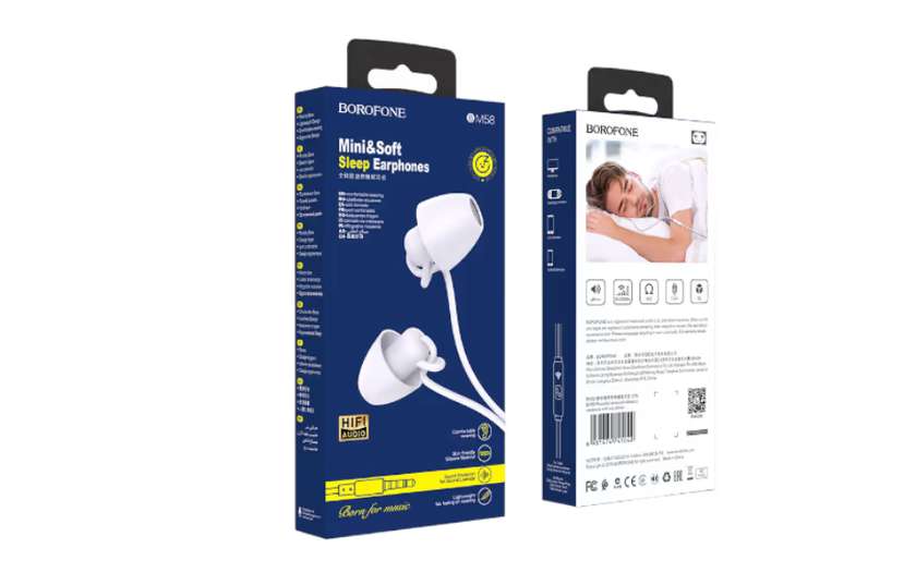 Borofone M58 Ağ (Simli Telefon Qulaqlıqı)
