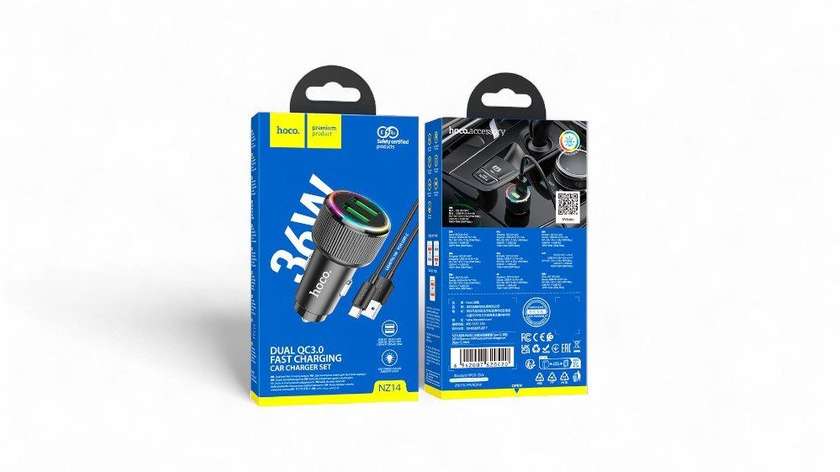 HOCO NZ14 Sürətli doldurma USB to Type-c 36w (Avtomobil Dəsti)