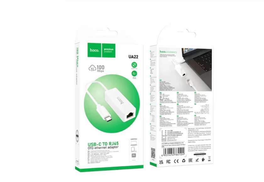 Hoco Ua22 Type-c To Rj45 100 Mbps