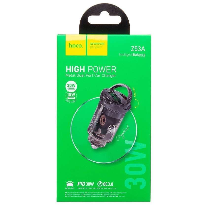 Hoco Z53a Type-c 30w+usb18w (Adaptor Avto Başlıq)