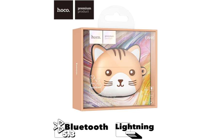 Hoco Ew46 Bej Cute Cat (Airpods)