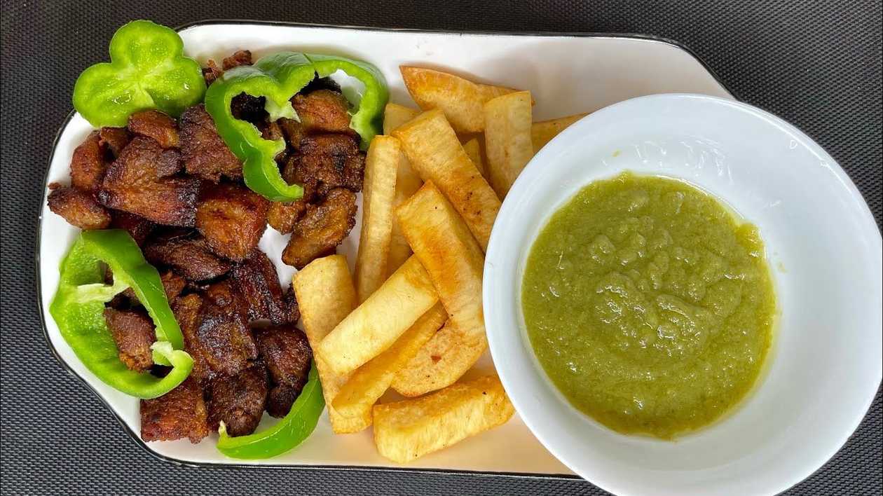 Yam Chips & Goat Meat Chops