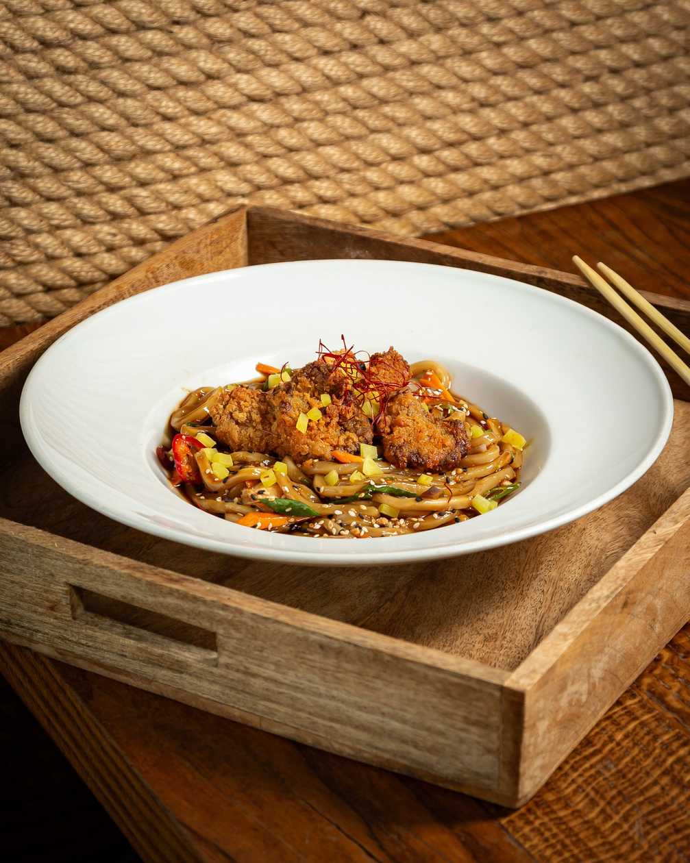 27. Fried Udon with Beef and Vegetables