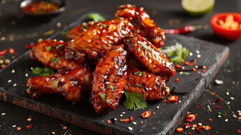 10 pcs. BBQ Chicken wings with Sesame Seeds.