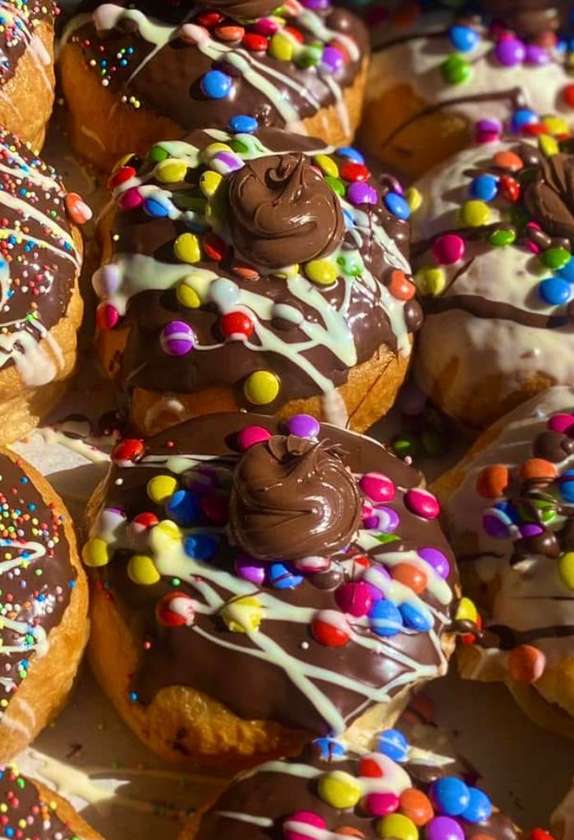 Doughnut with Smarties & Dark Chocolate