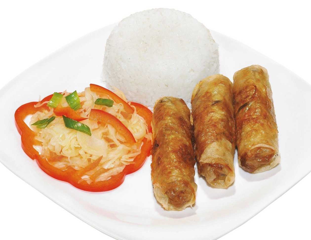 Sajgonki Mięsne z Ryżem