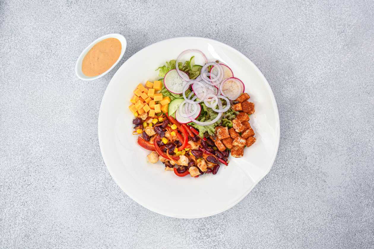 Mexican with WOK-fried chicken breast