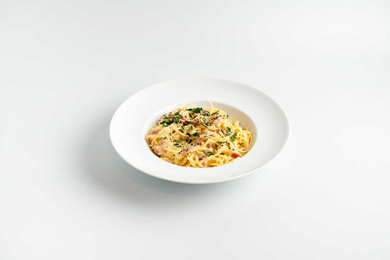 Pappardelle Carbonara with Champignons