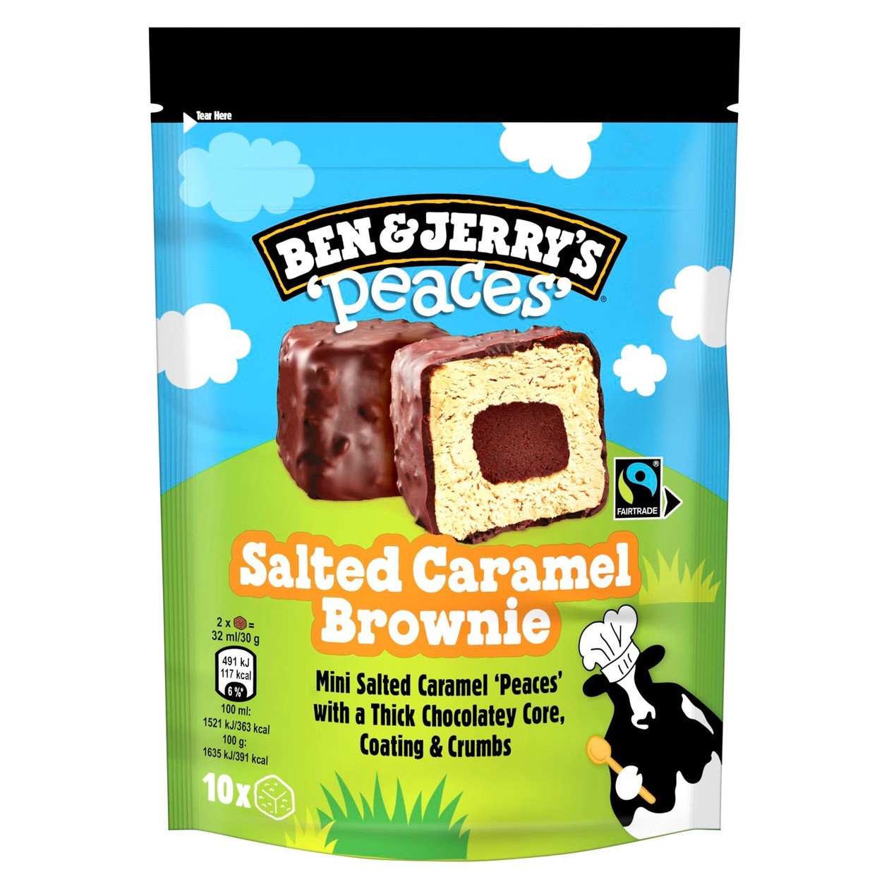 Ben & Jerry's, Peaces Salted Caramel Brownie jäätis, 10x16ml