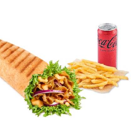 Zahir Rollo Special, frytki, Coca-cola 0,33l