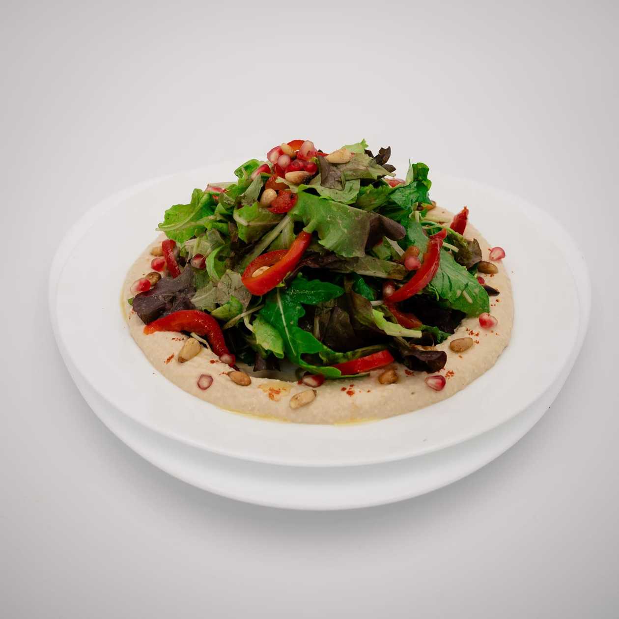 Salad with hummus