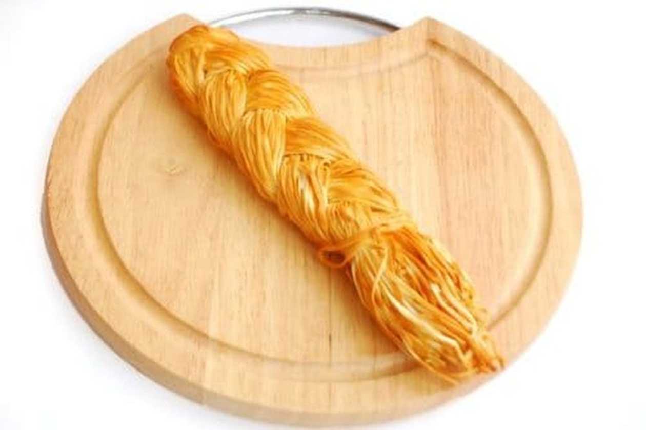 Smoked Plaited Suluguni Cheese with Paprika Flavor