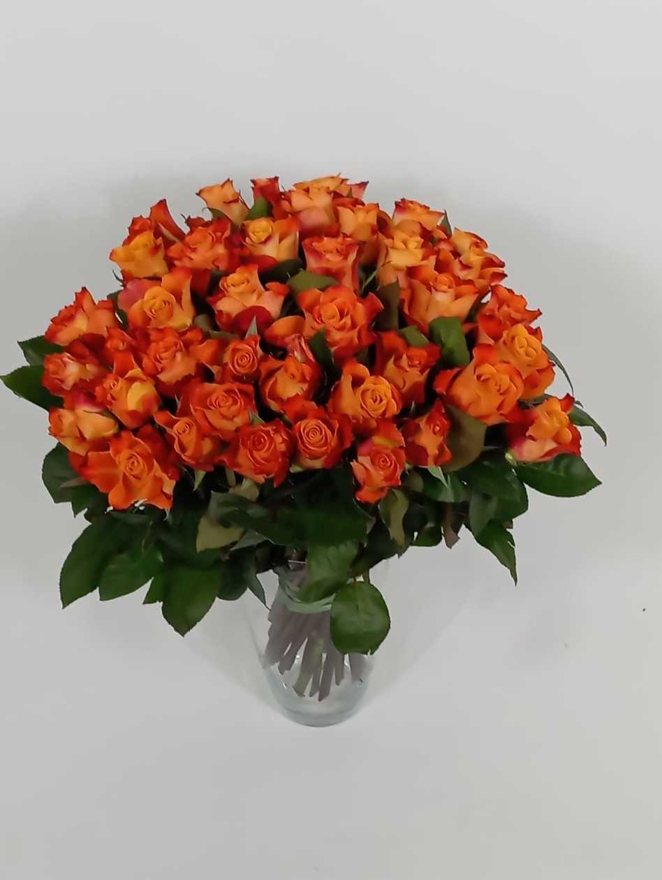 Red-yellow rose, 1 pc.