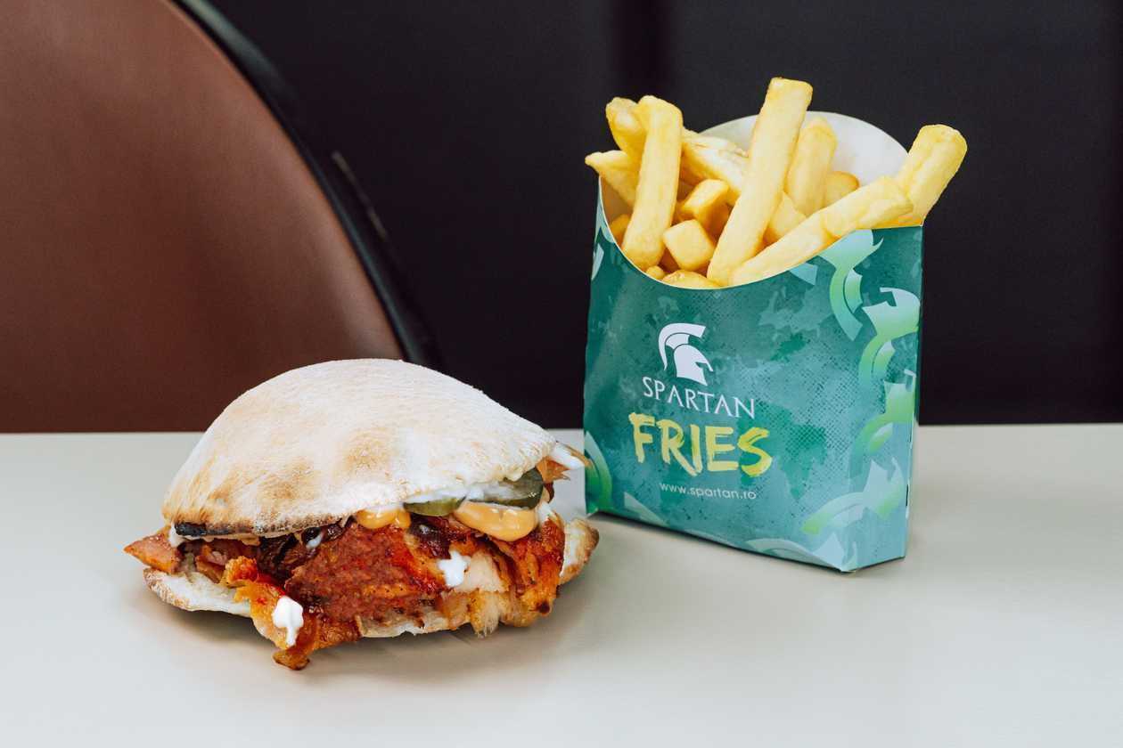 Chicken Burger Apollo and French Fries