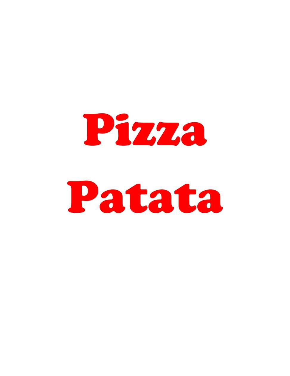 Pizza Patata