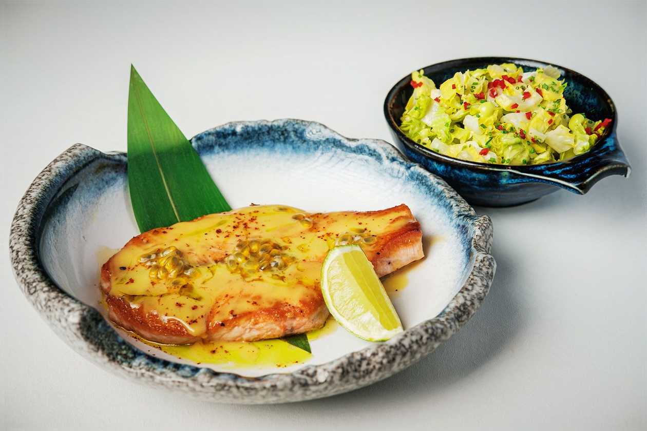 Salmon Steak with Mustard&Amarillo Sauce