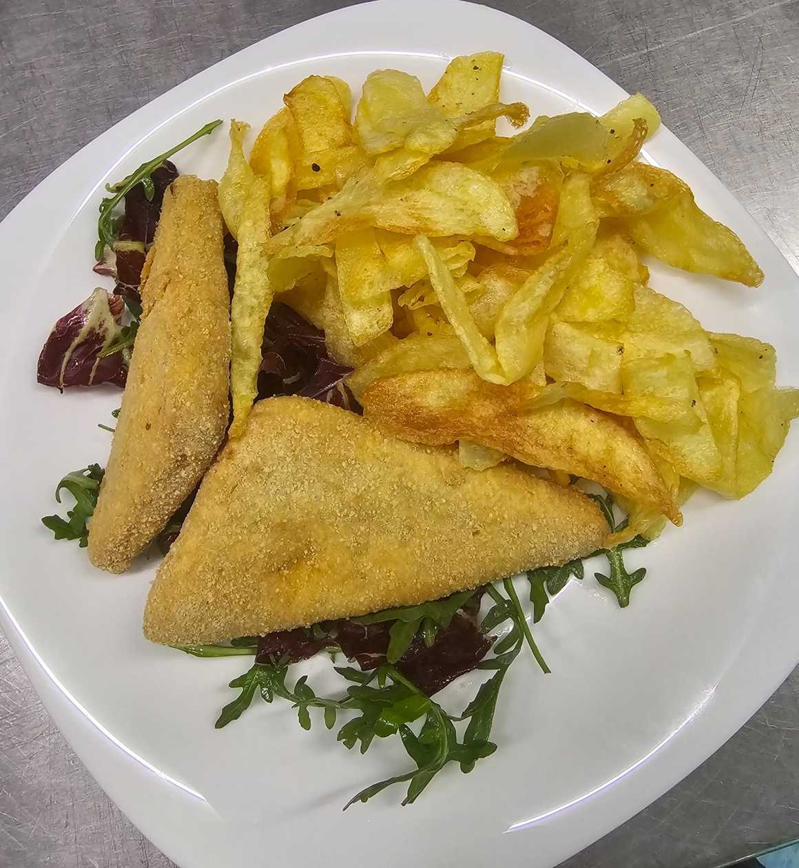 Breaded smoked cheese sticks served with tartar sauce