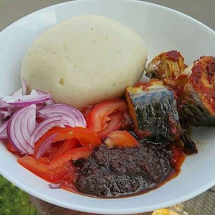 Banku with fried Tilapia