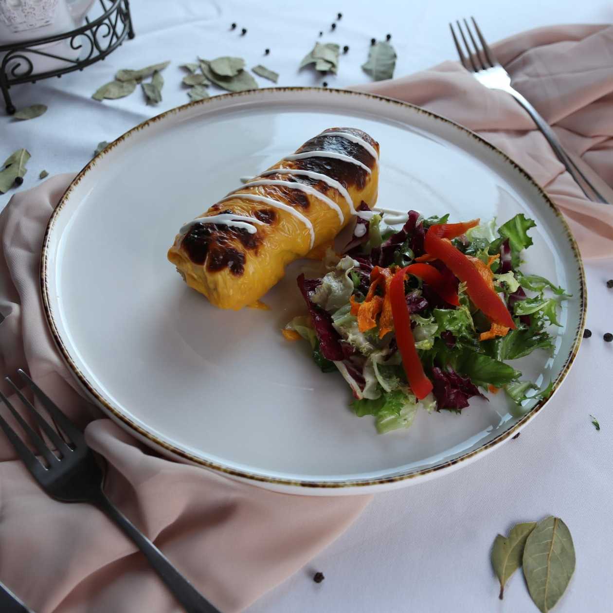 Chicken breast stuffed with mushrooms and cheddar cheese